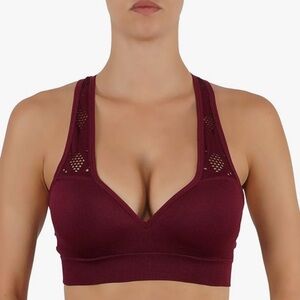 Burgundy Push-up Sports Bra